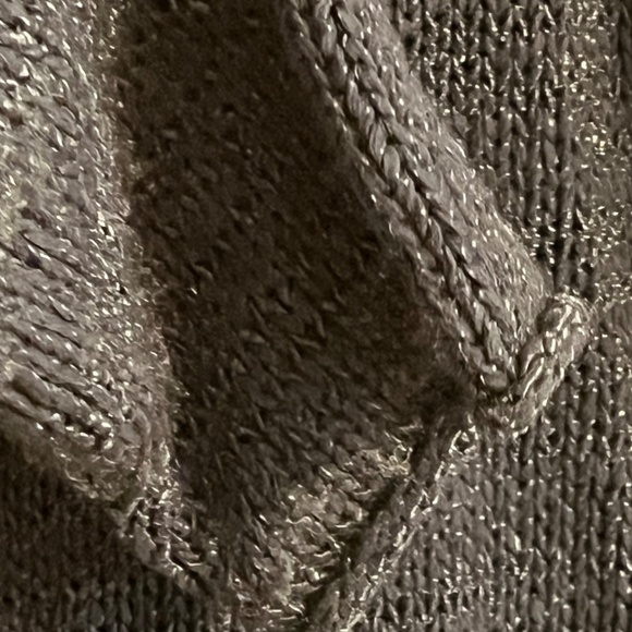 J. Jill  Sweater L Blue Knit Metallic Neutral Cozy Minimalist Preppy Academia - Picture 6 of 15